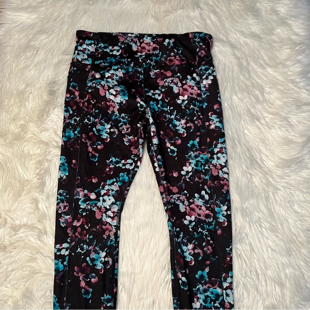 Avia Active Core Performance Legging Black Floral L 12-14 - Picture 4 of 11